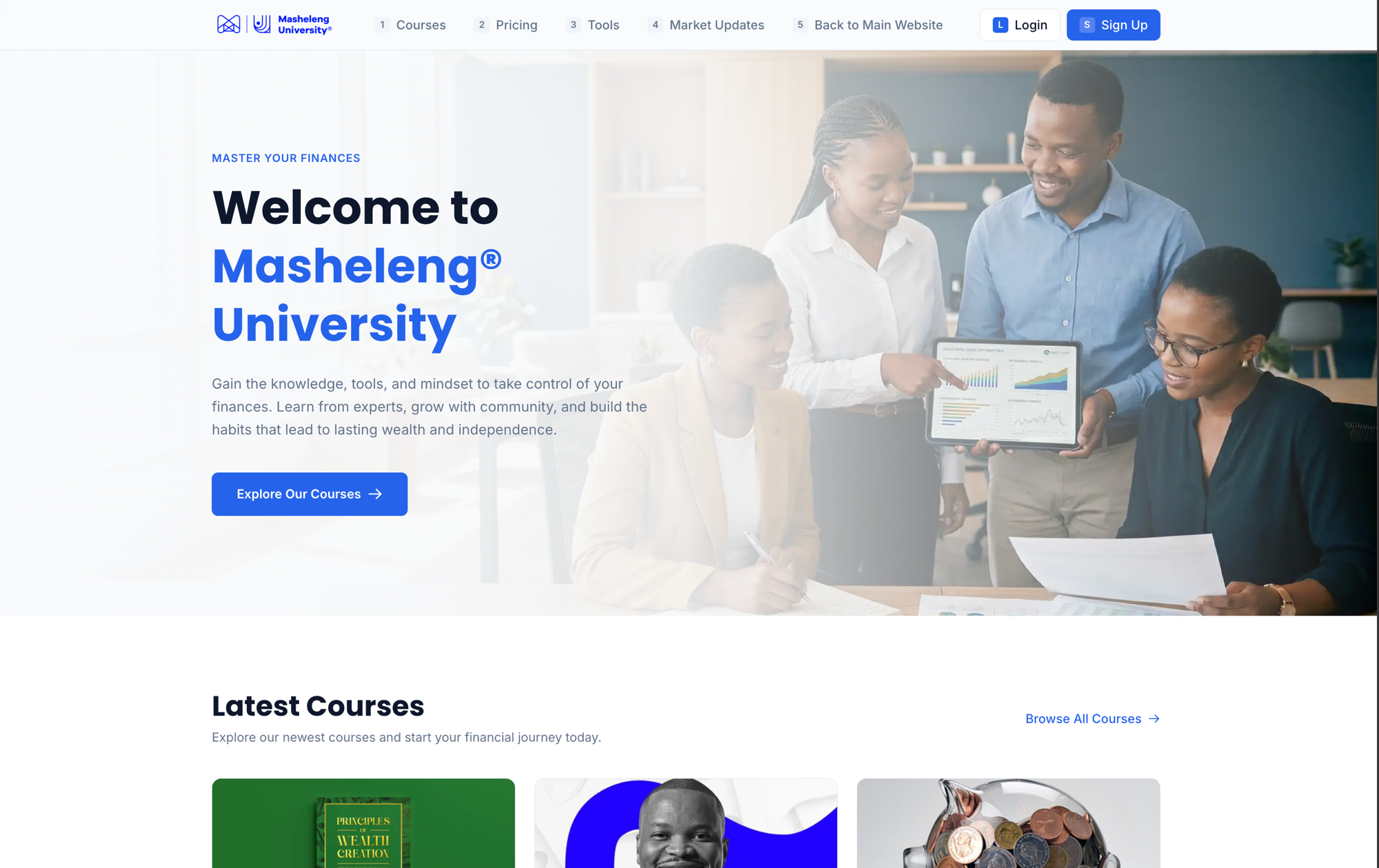 Masheleng University - E-learning platform